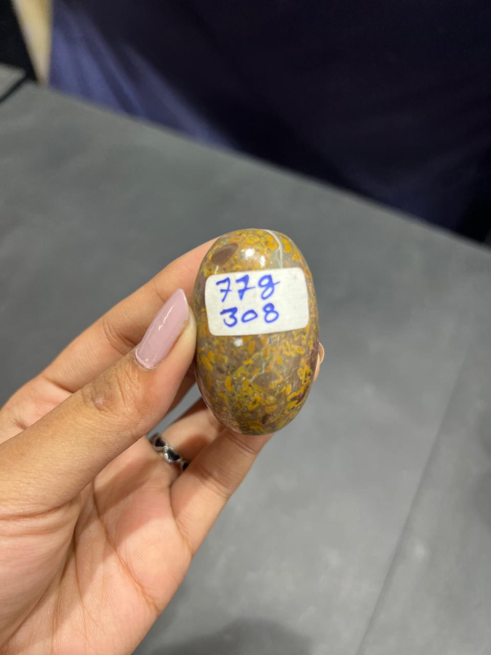 Fruit Jasper Lingam 77g - AEORA ROCKS INDIA -Healing Crystals superstore