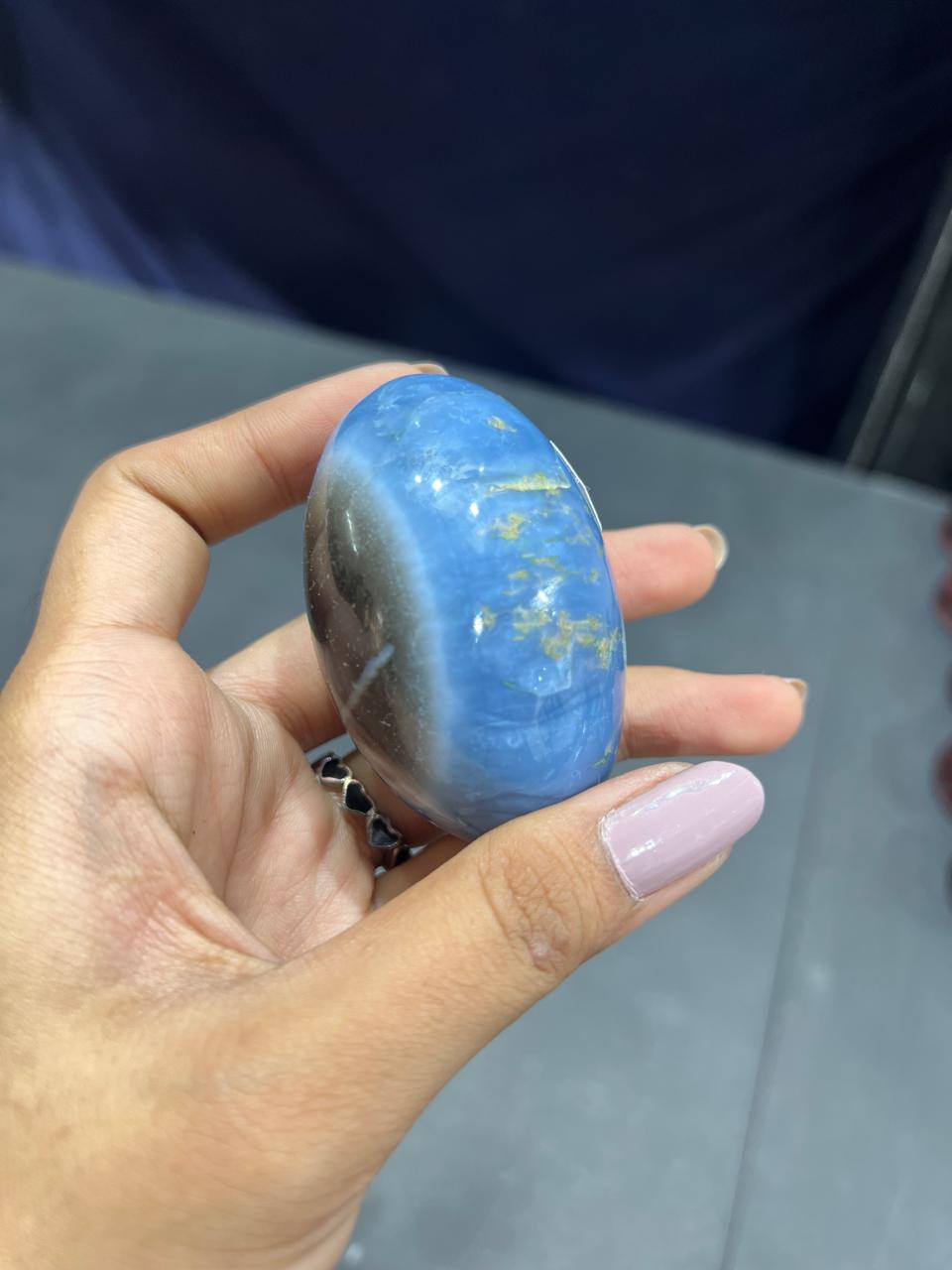 Blue Opal Lingam 110g - AEORA ROCKS INDIA -Healing Crystals superstore