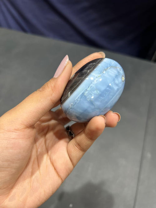 Blue Opal Lingam 102g - AEORA ROCKS INDIA -Healing Crystals superstore
