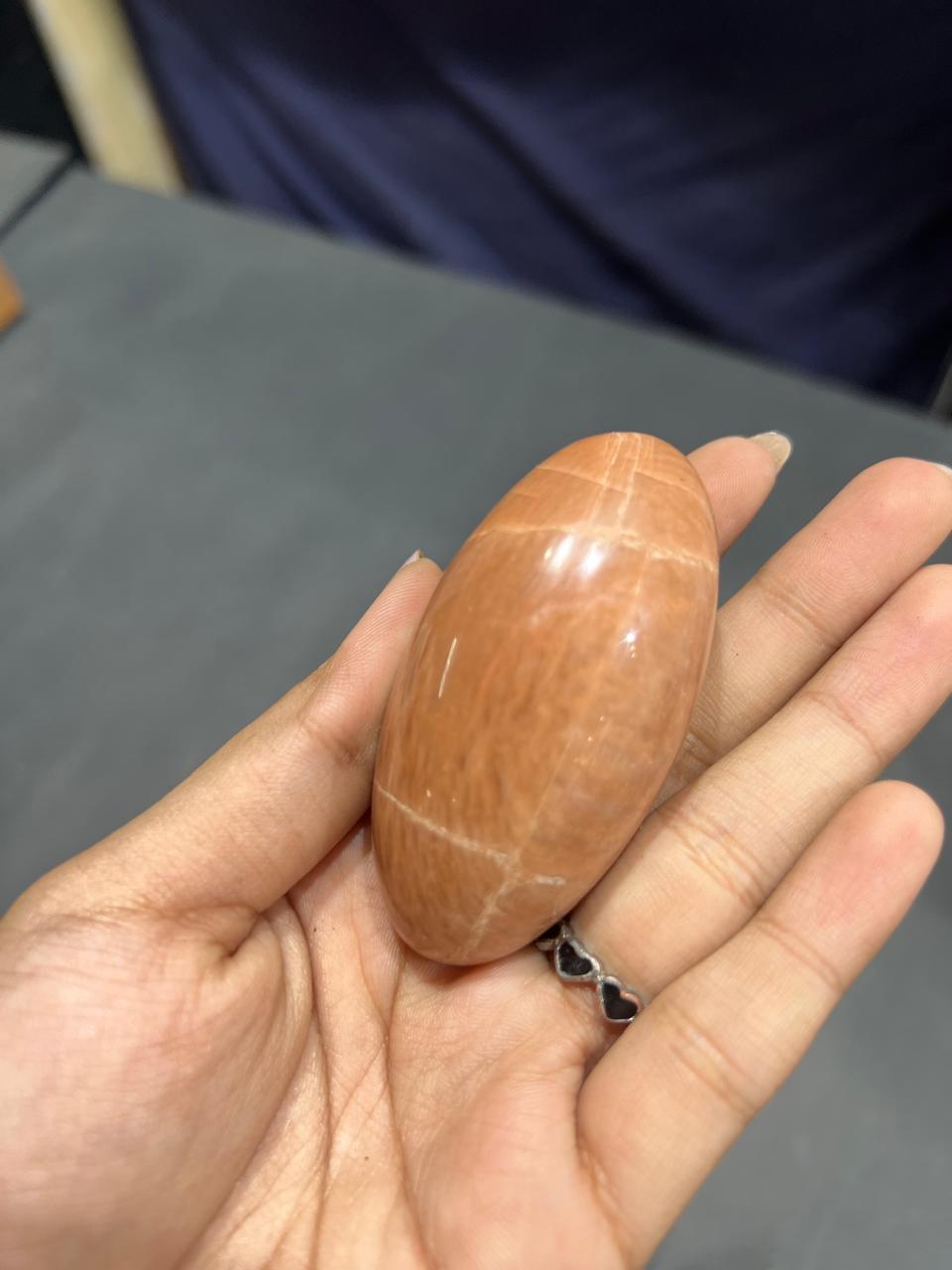 Orange Moonstone Lingam 99g - AEORA ROCKS INDIA -Healing Crystals superstore
