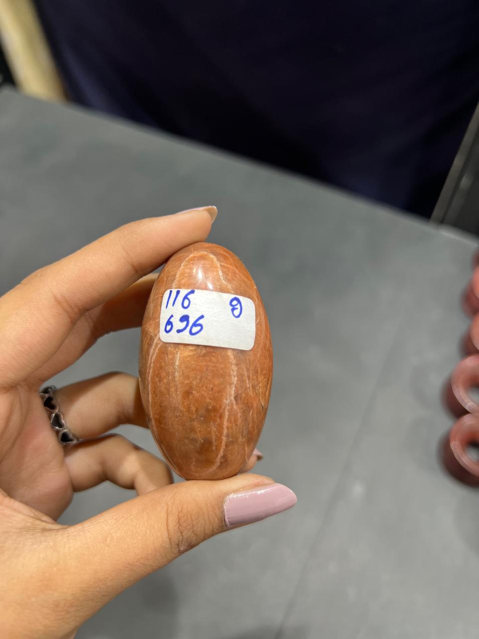 Orange Moonstone Lingam 116g - AEORA ROCKS INDIA -Healing Crystals superstore