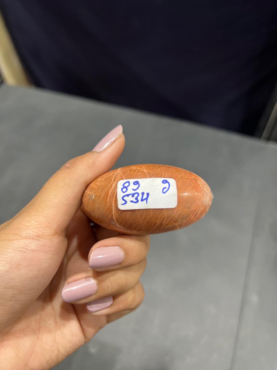 Orange Moonstone Lingam 89g - AEORA ROCKS INDIA -Healing Crystals superstore