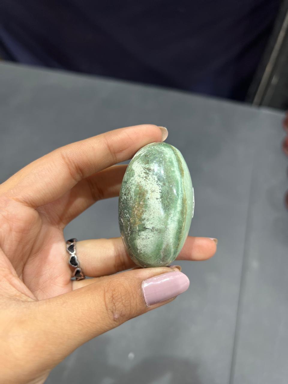 Green Zebra Lingam 75g - AEORA ROCKS INDIA -Healing Crystals superstore
