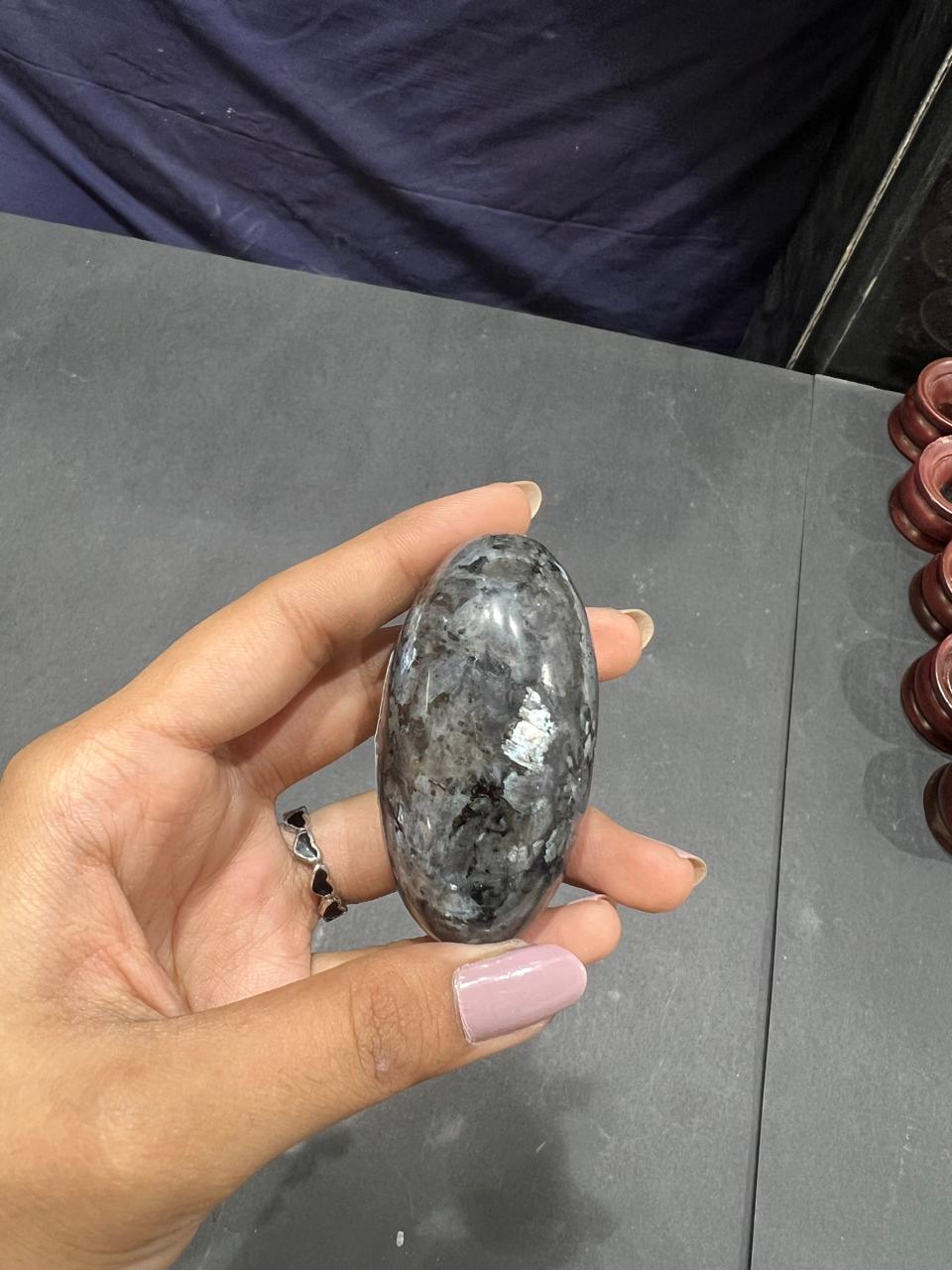 Larvikite Lingam 108g - AEORA ROCKS INDIA -Healing Crystals superstore