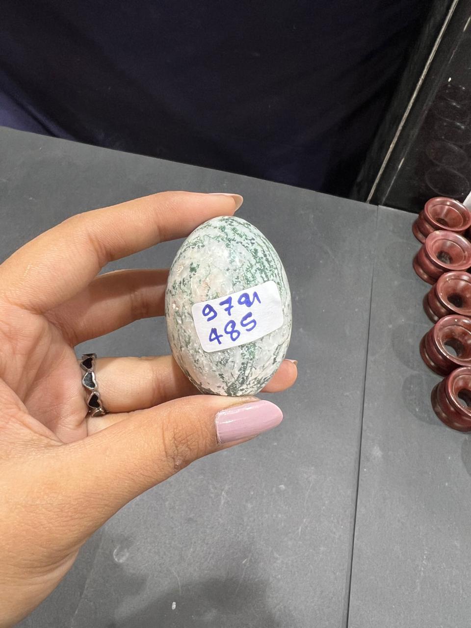 Tree Agate Lingam 97g - AEORA ROCKS INDIA -Healing Crystals superstore