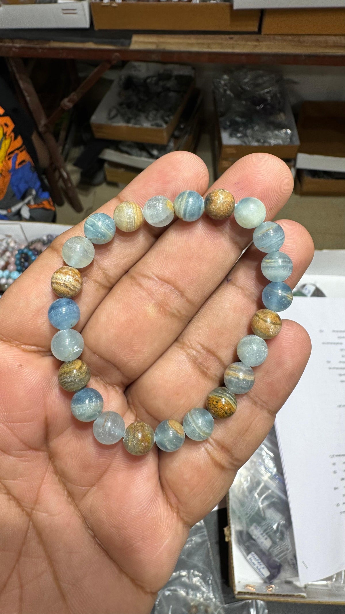 Blue Celesite Bracelet - AEORA ROCKS INDIA -Healing Crystals superstore