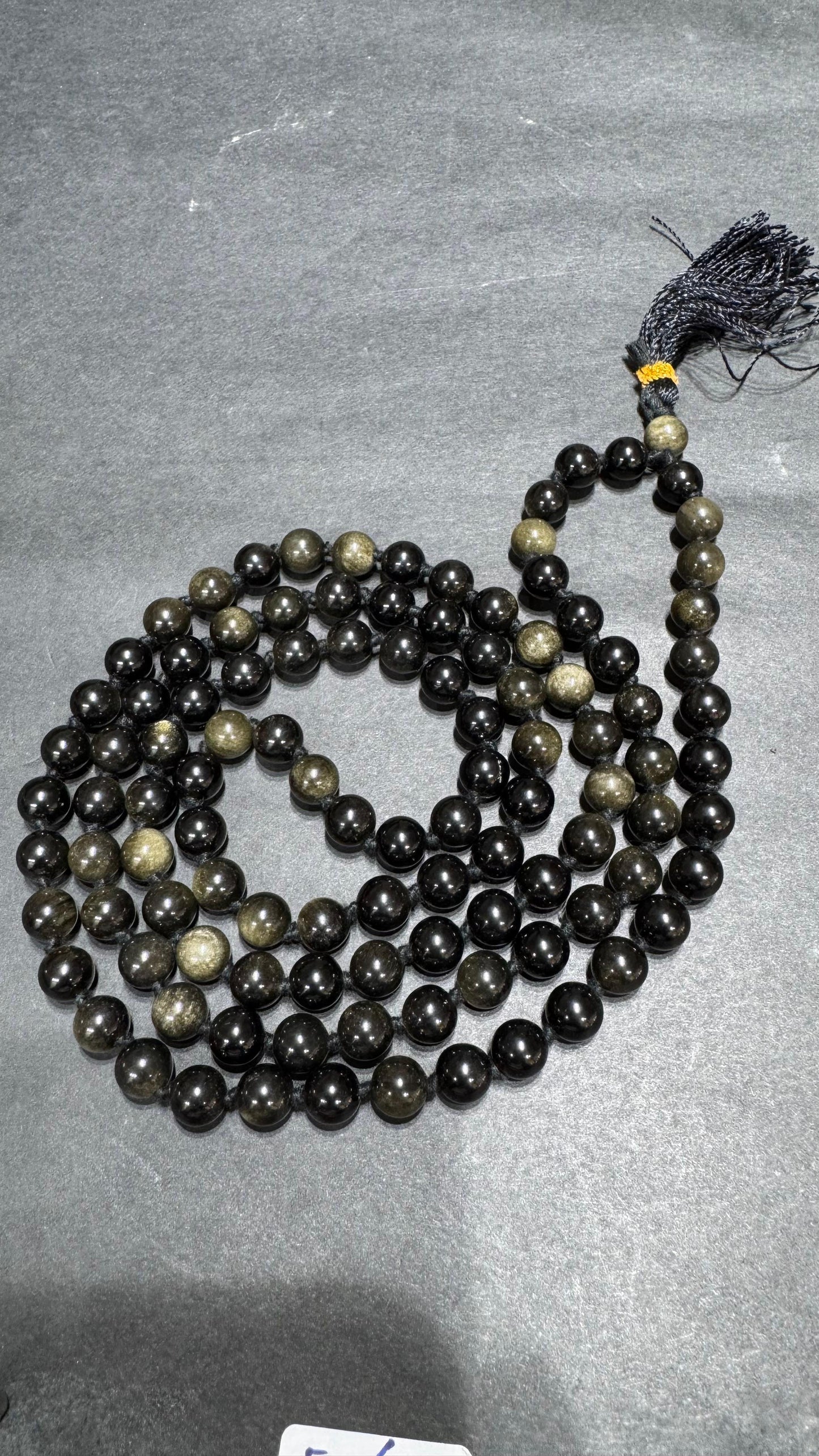 Silver Sheen Obsidian Jap Mala