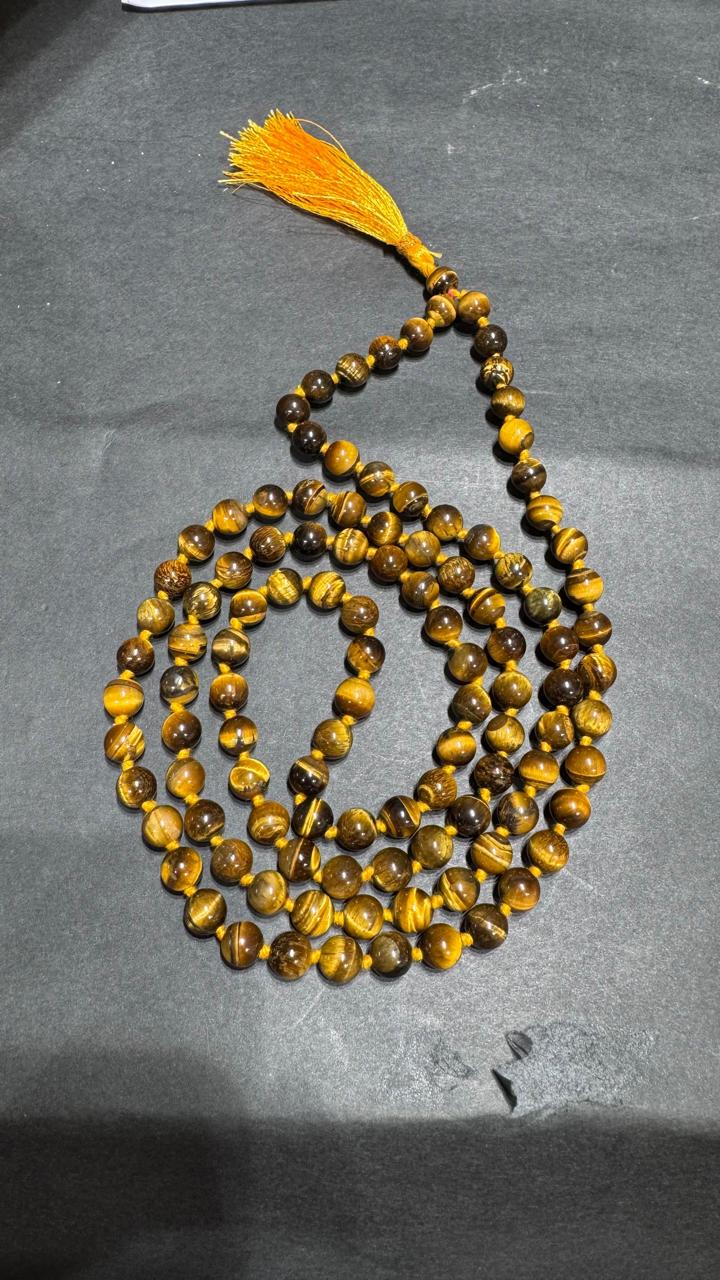 Tiger Eye Japa Mala - AEORA ROCKS INDIA -Healing Crystals superstore