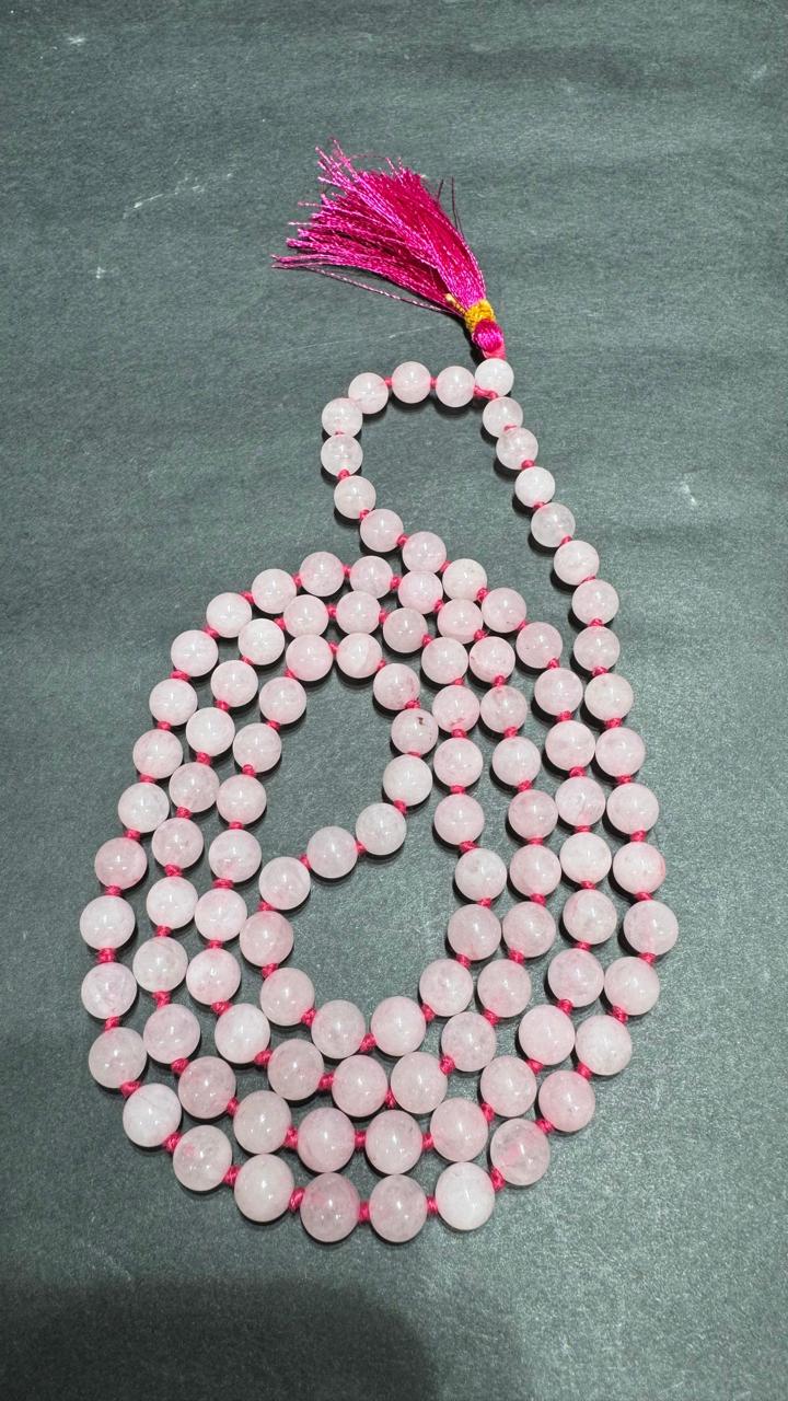 Rose Quartz Japa Mala - AEORA ROCKS INDIA -Healing Crystals superstore