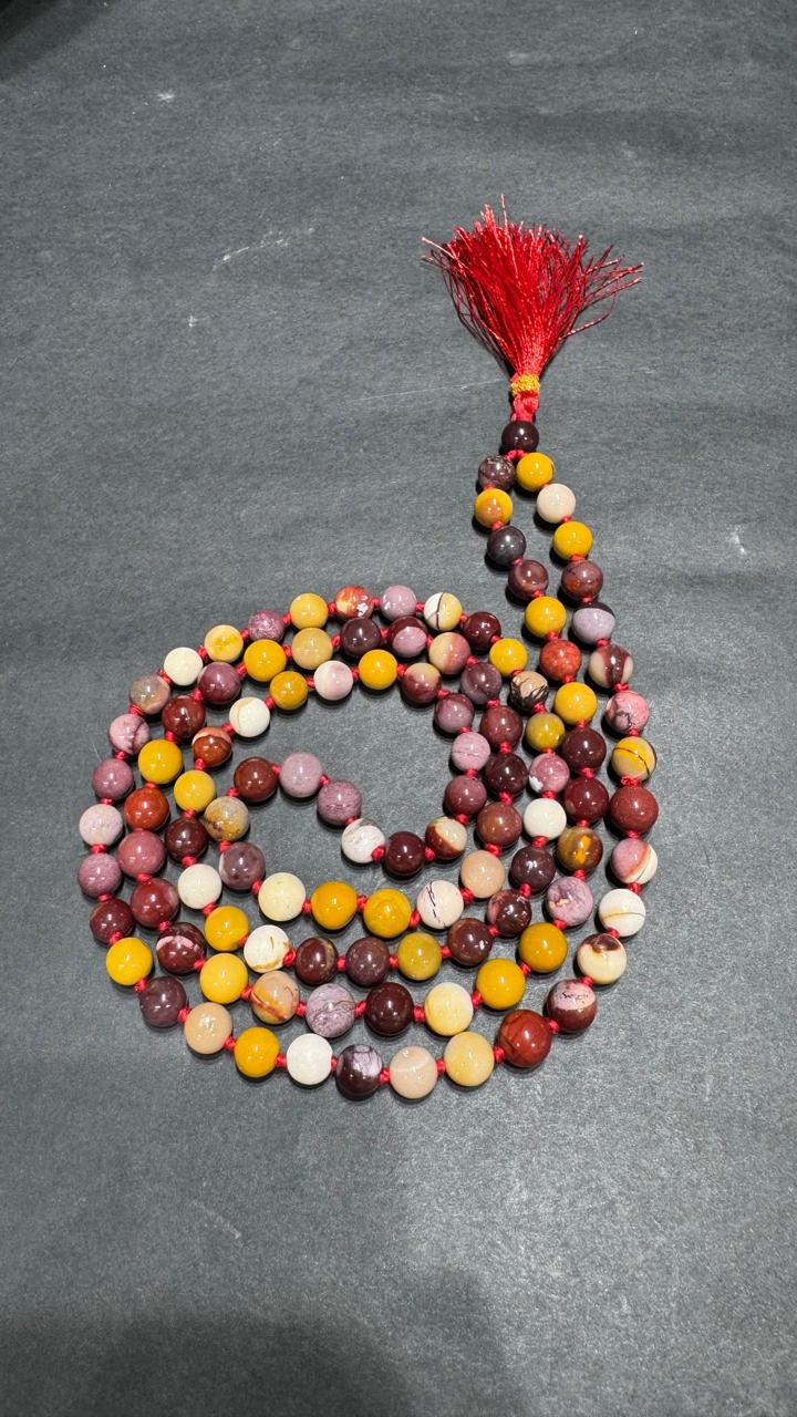 Mookaite Jasper Japa Mala - AEORA ROCKS INDIA -Healing Crystals superstore