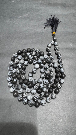 Snowflake Obsidian Japa Mala - AEORA ROCKS INDIA -Healing Crystals superstore