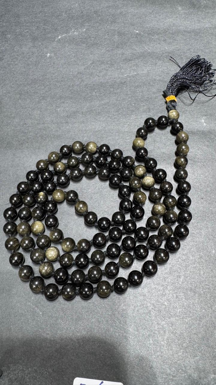 Obsidian Japa Mala