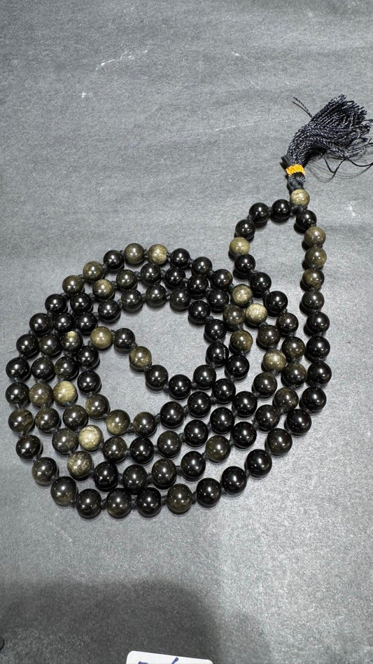 Obsidian Japa Mala