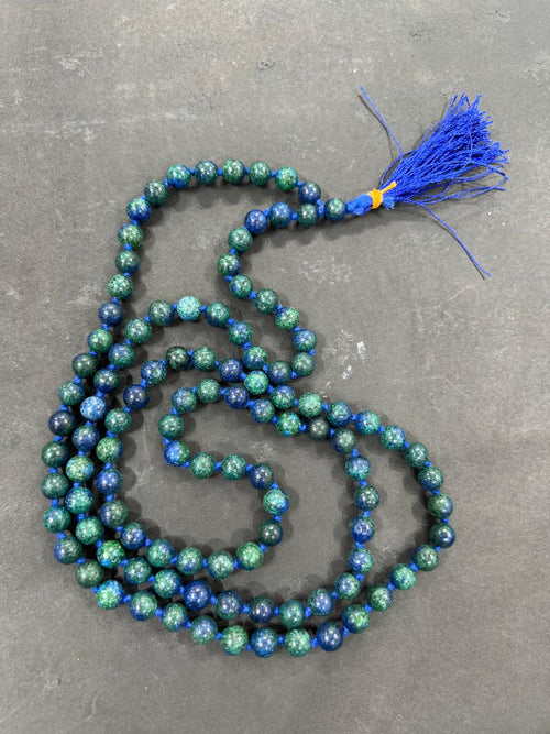 Azurite Malachite Japamala - AEORA ROCKS INDIA -Healing Crystals superstore