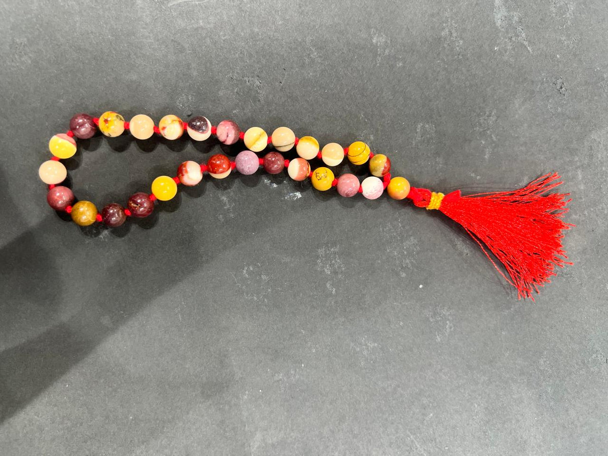 Mookaite Jasper Japa Mala - AEORA ROCKS INDIA -Healing Crystals superstore