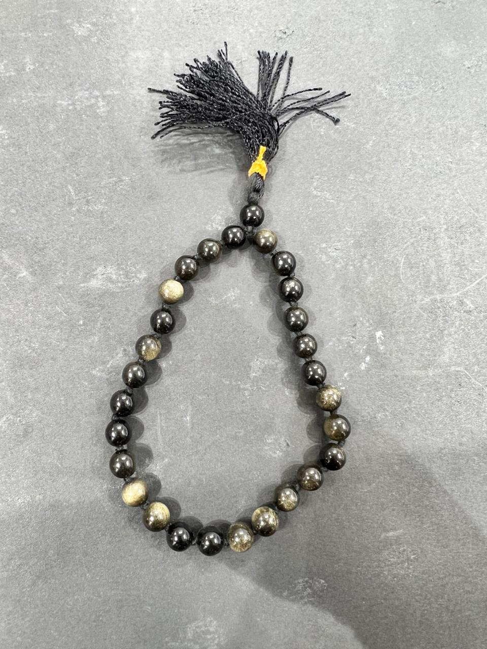 Gold Sheen Obsidian Japa Mala - AEORA ROCKS INDIA -Healing Crystals superstore