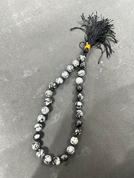 Snowflake Obsidian Japa Mala