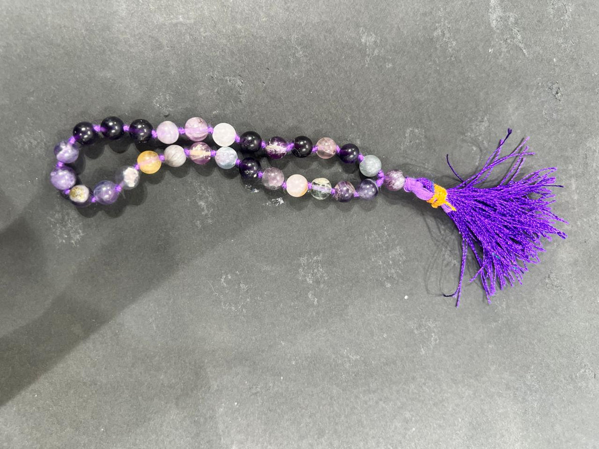 Multi Fluorite Japa Mala - AEORA ROCKS INDIA -Healing Crystals superstore