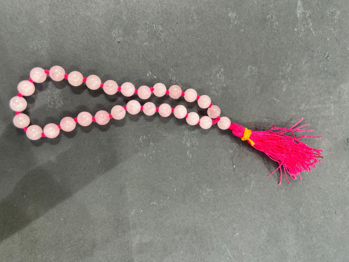 Rose Quartz Japa Mala - AEORA ROCKS INDIA -Healing Crystals superstore