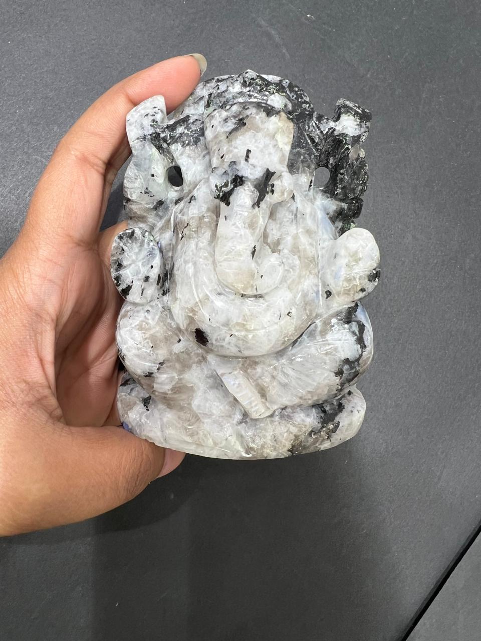 Rainbow Moonstone Crystal Ganesh Ganpati - AEORA ROCKS INDIA -Healing Crystals superstore