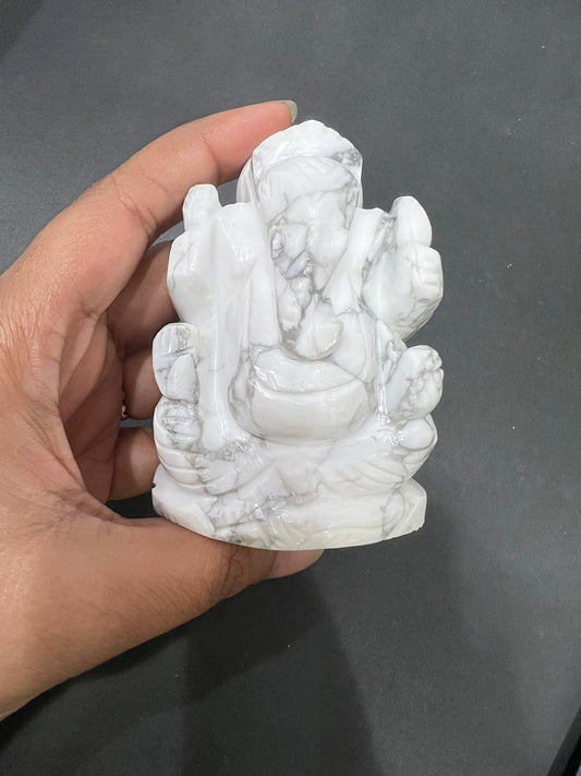 Howlite Ganesha - AEORA ROCKS INDIA -Healing Crystals superstore