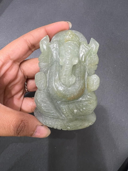 Green Aventurine Ganesha - AEORA ROCKS INDIA -Healing Crystals superstore