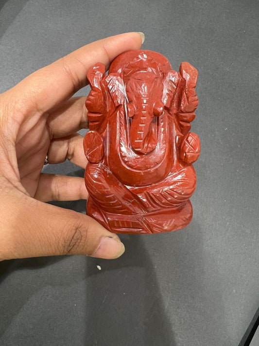 Red Jasper Ganesha - AEORA ROCKS INDIA -Healing Crystals superstore