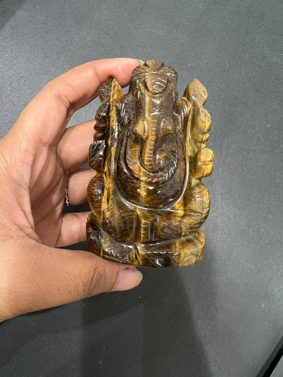 Tiger Eye Ganesha - AEORA ROCKS INDIA -Healing Crystals superstore