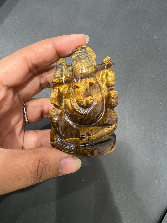 Tiger Eye Ganesha - AEORA ROCKS INDIA -Healing Crystals superstore