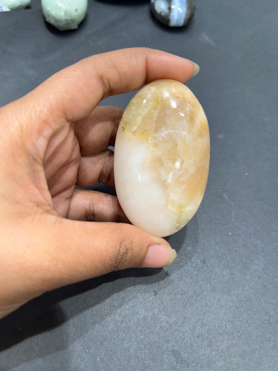 Stilbite Palm Stone - AEORA ROCKS INDIA -Healing Crystals superstore
