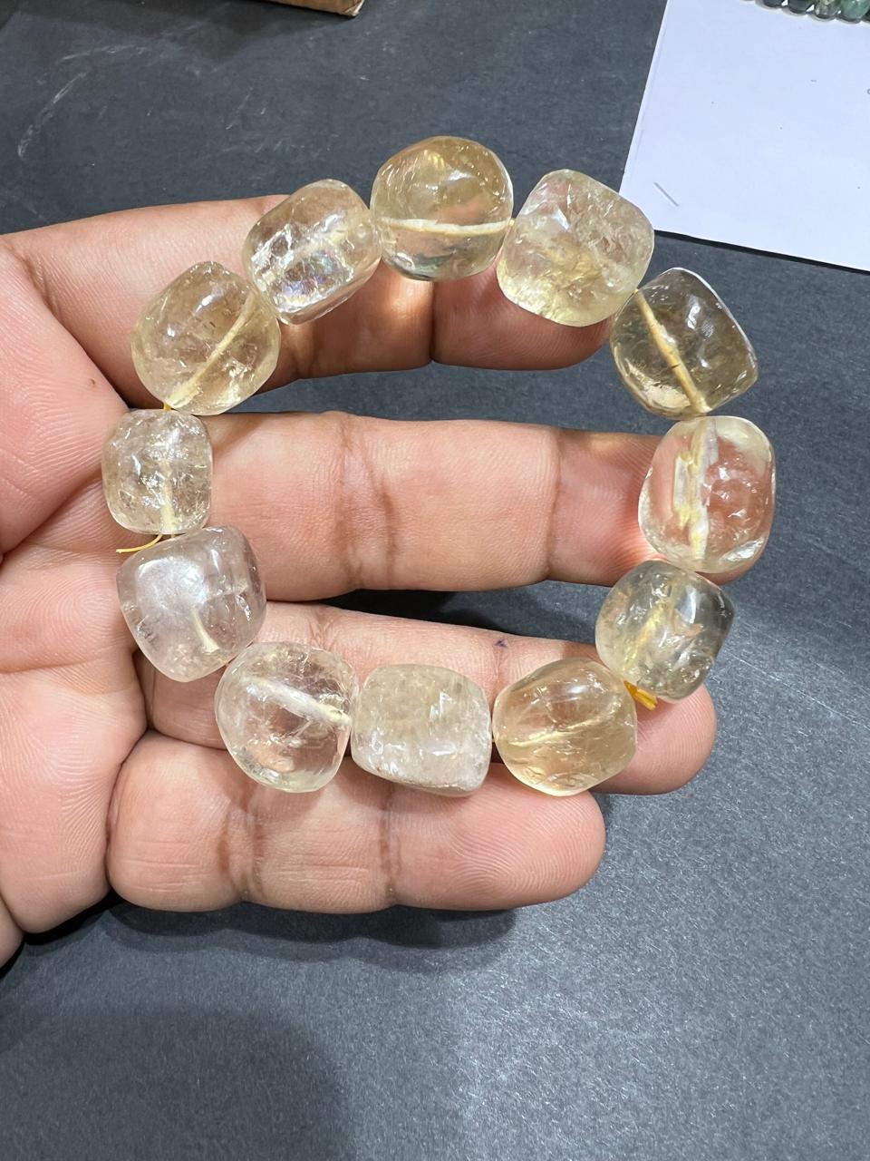 Kundalini Citrine Tumbled Bracelet 3500/- 30% off - AEORA ROCKS INDIA -Healing Crystals superstore