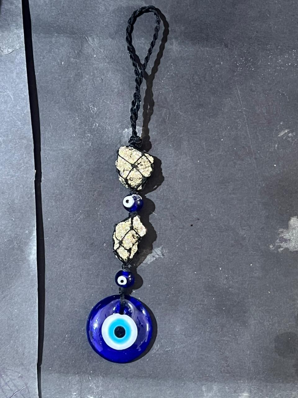 Evil Eye Pyrite Hanger - AEORA ROCKS INDIA -Healing Crystals superstore
