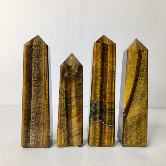Natural Tiger Eye Tower– Polished Crystal Obelisk