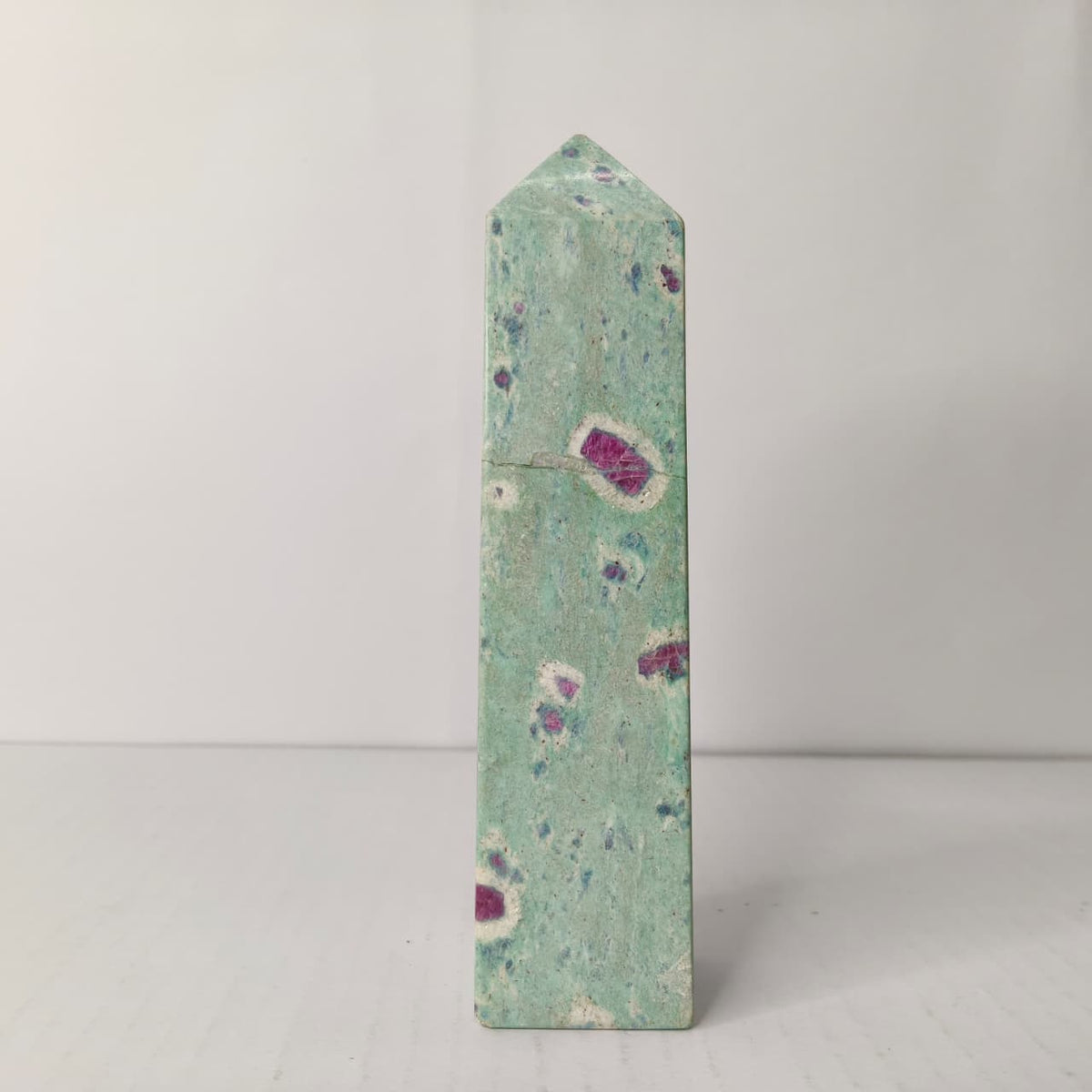 Ruby Fuchsite Tower: Healing, Heart Chakra & Vitality - AEORA ROCKS INDIA -Healing Crystals superstore