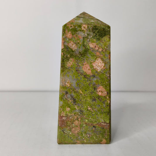 Unakite Obelisk/Tower – Heart Chakra Stone for Emotional Release & Growth - AEORA ROCKS INDIA -Healing Crystals superstore