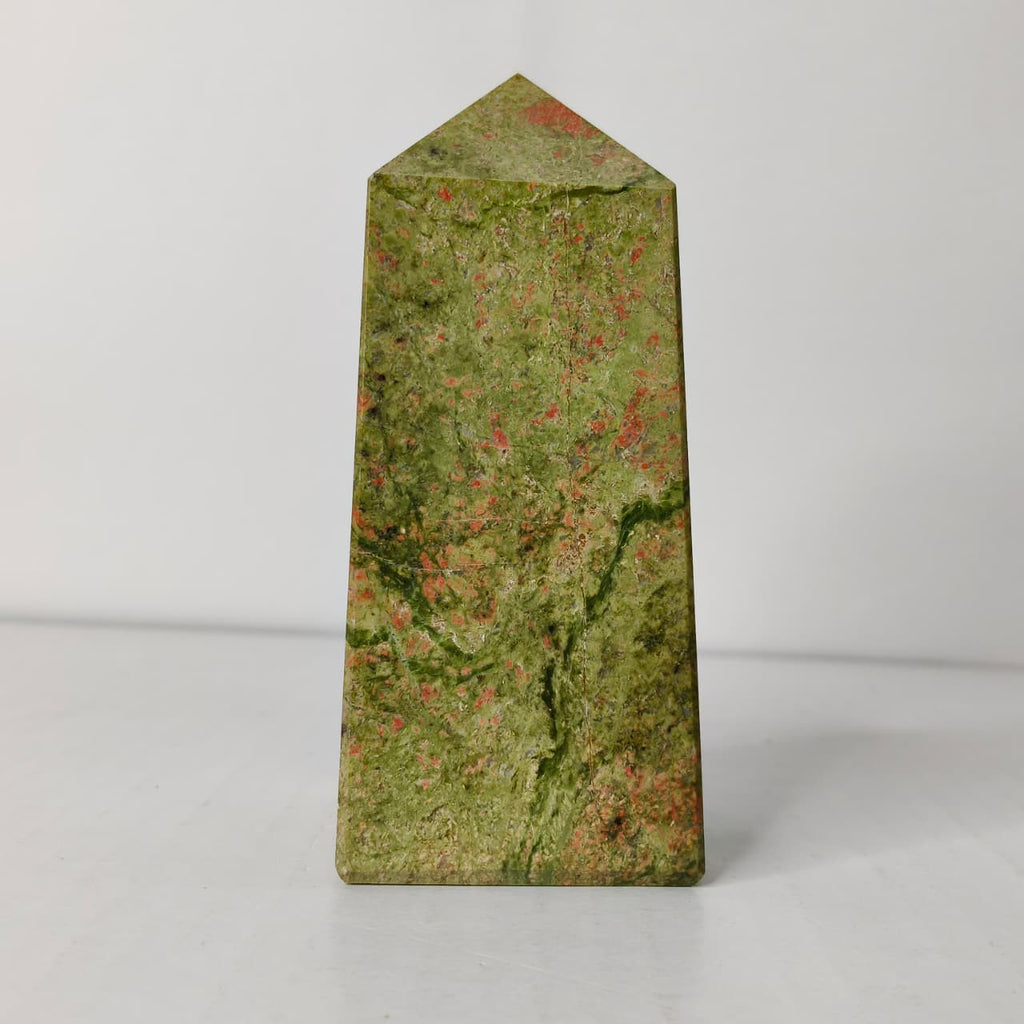 Unakite Obelisk/Tower – Heart Chakra Stone for Emotional Release & Growth - AEORA ROCKS INDIA -Healing Crystals superstore