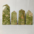 Unakite Obelisk/Tower – Heart Chakra Stone for Emotional Release & Growth - AEORA ROCKS INDIA -Healing Crystals superstore