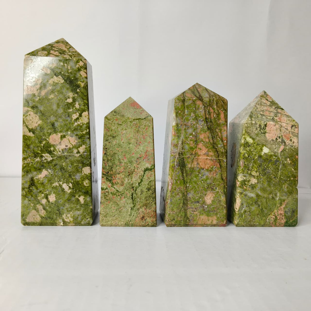 Unakite Obelisk/Tower – Heart Chakra Stone for Emotional Release & Growth - AEORA ROCKS INDIA -Healing Crystals superstore