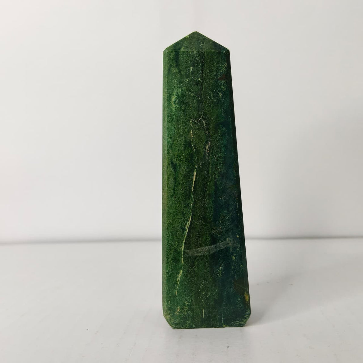 Natural Moss Agate Crystal Tower | Polished Moss Agate Point for Growth, Balance & Healing - AEORA ROCKS INDIA -Healing Crystals superstore