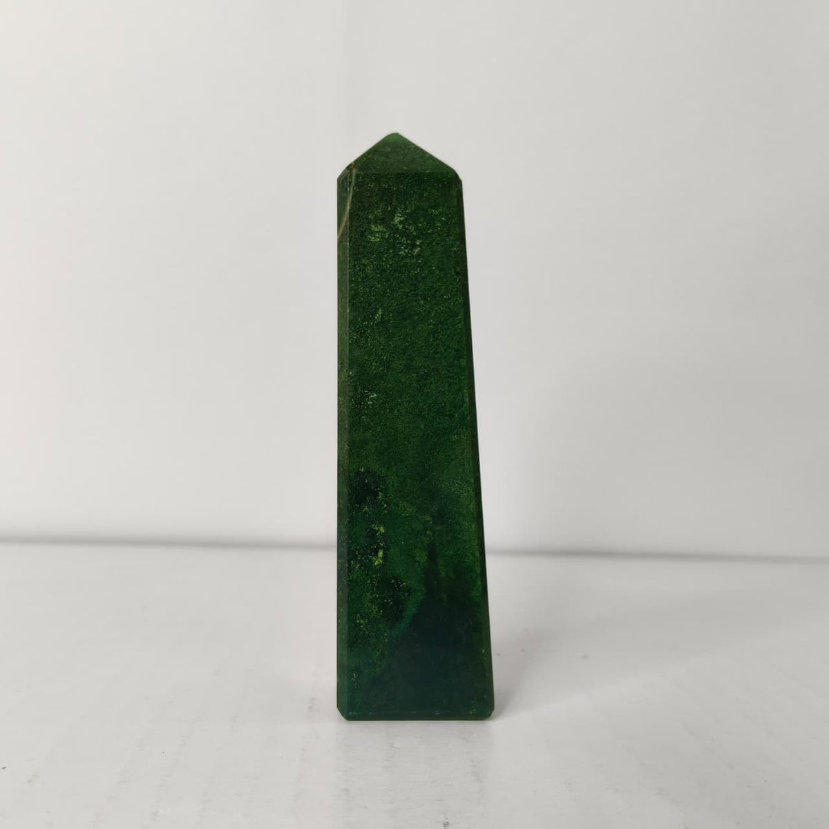 Natural Moss Agate Crystal Tower | Polished Moss Agate Point for Growth, Balance & Healing - AEORA ROCKS INDIA -Healing Crystals superstore