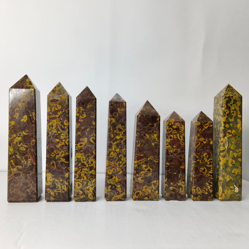 Natural Fruit Jasper Crystal Tower | Polished Fruit Jasper Point for Grounding, Stability & Vital Energy - AEORA ROCKS INDIA -Healing Crystals superstore