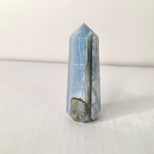 Blue Opal Tower: The Stone of Emotional Courage - Tranquil Sea-Blue Point for Serenity and Creative Flow