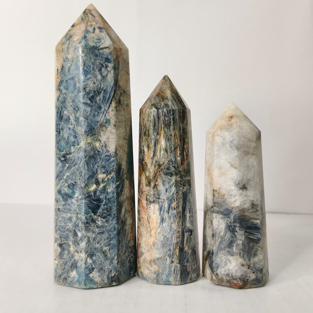 Natural Blue Kyanite Point Tower – Alignment & Communication Crystal Obelisk - AEORA ROCKS INDIA -Healing Crystals superstore
