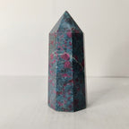 Natural Ruby Kyanite Point Tower – Passion, Protection & Chakra Alignment Crystal Obelisk - AEORA ROCKS INDIA -Healing Crystals superstore