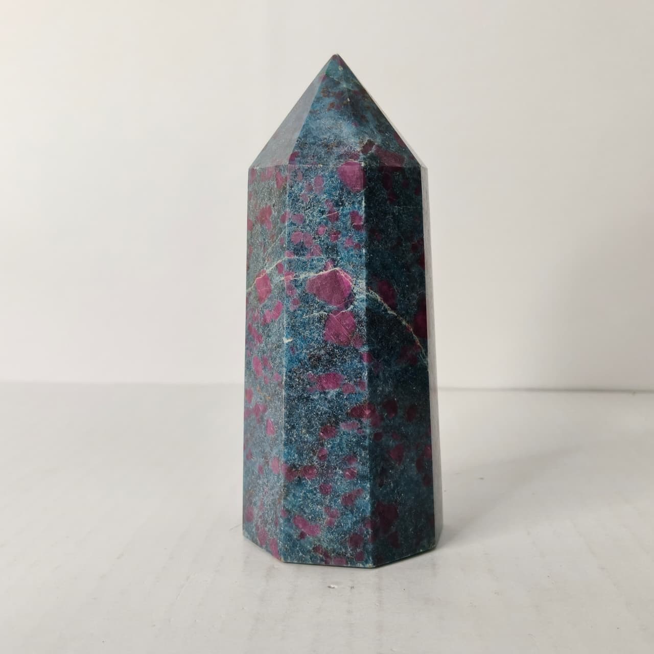 Natural Ruby Kyanite Point Tower – Passion, Protection & Chakra Alignment Crystal Obelisk