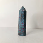 Natural Ruby Kyanite Point Tower – Passion, Protection & Chakra Alignment Crystal Obelisk - AEORA ROCKS INDIA -Healing Crystals superstore
