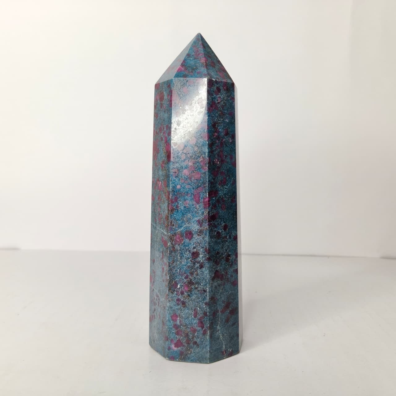 Natural Ruby Kyanite Point Tower – Passion, Protection & Chakra Alignment Crystal Obelisk