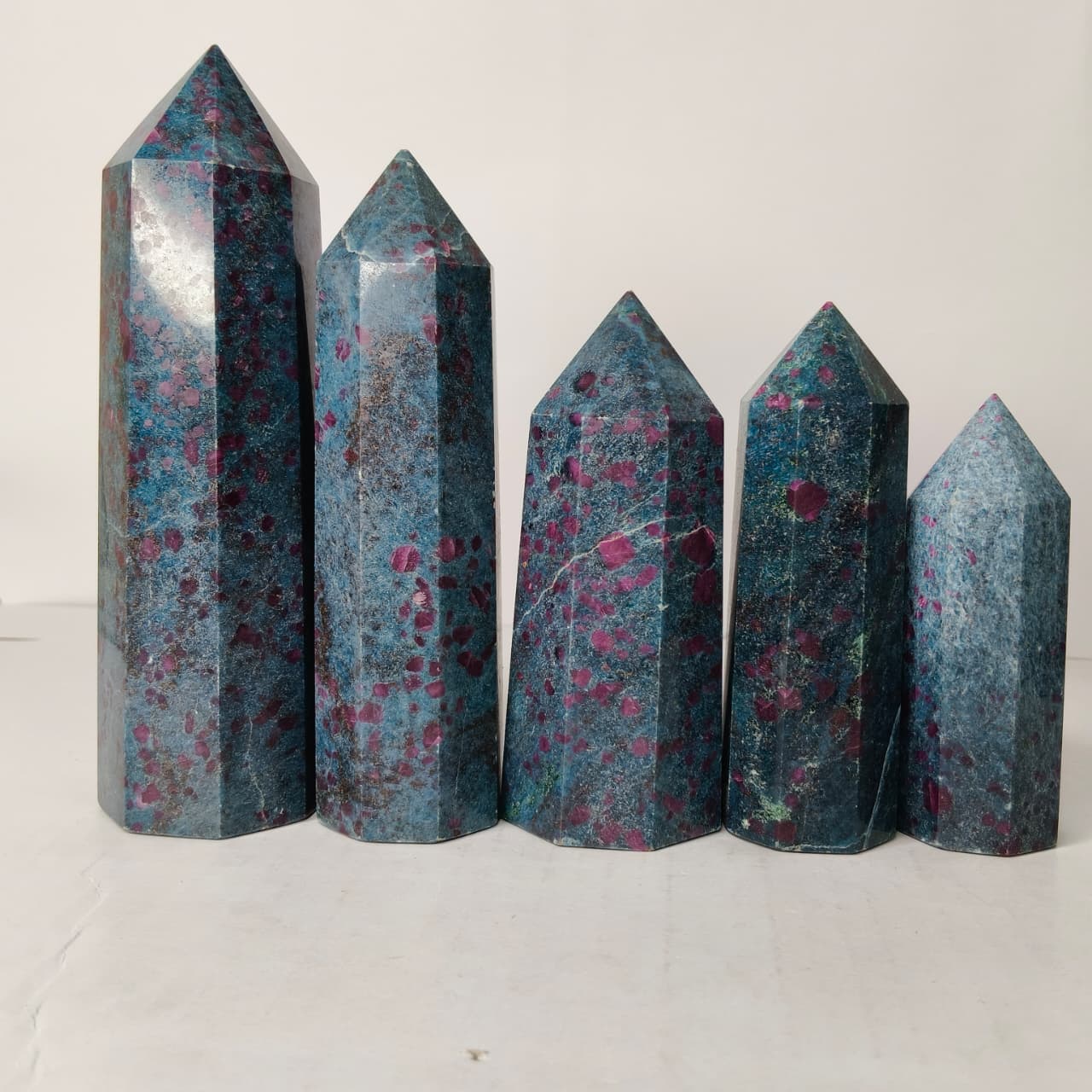 Natural Ruby Kyanite Point Tower – Passion, Protection & Chakra Alignment Crystal Obelisk