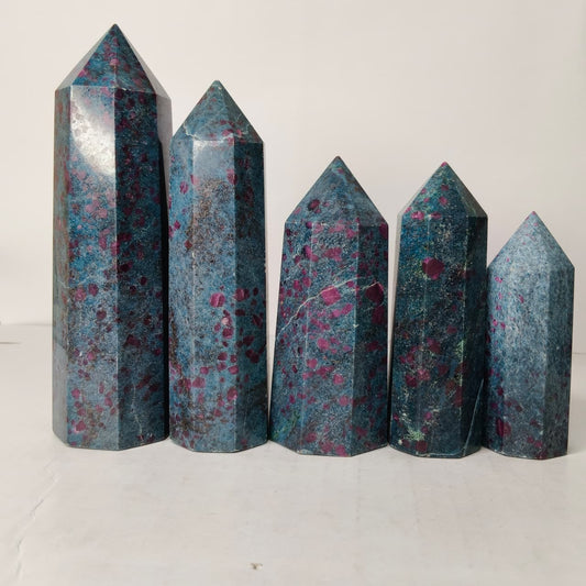 Natural Ruby Kyanite Point Tower – Passion, Protection & Chakra Alignment Crystal Obelisk