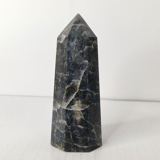 Natural Iolite Big Point Tower 356gm – Intuition & Inner Vision Crystal Obelisk